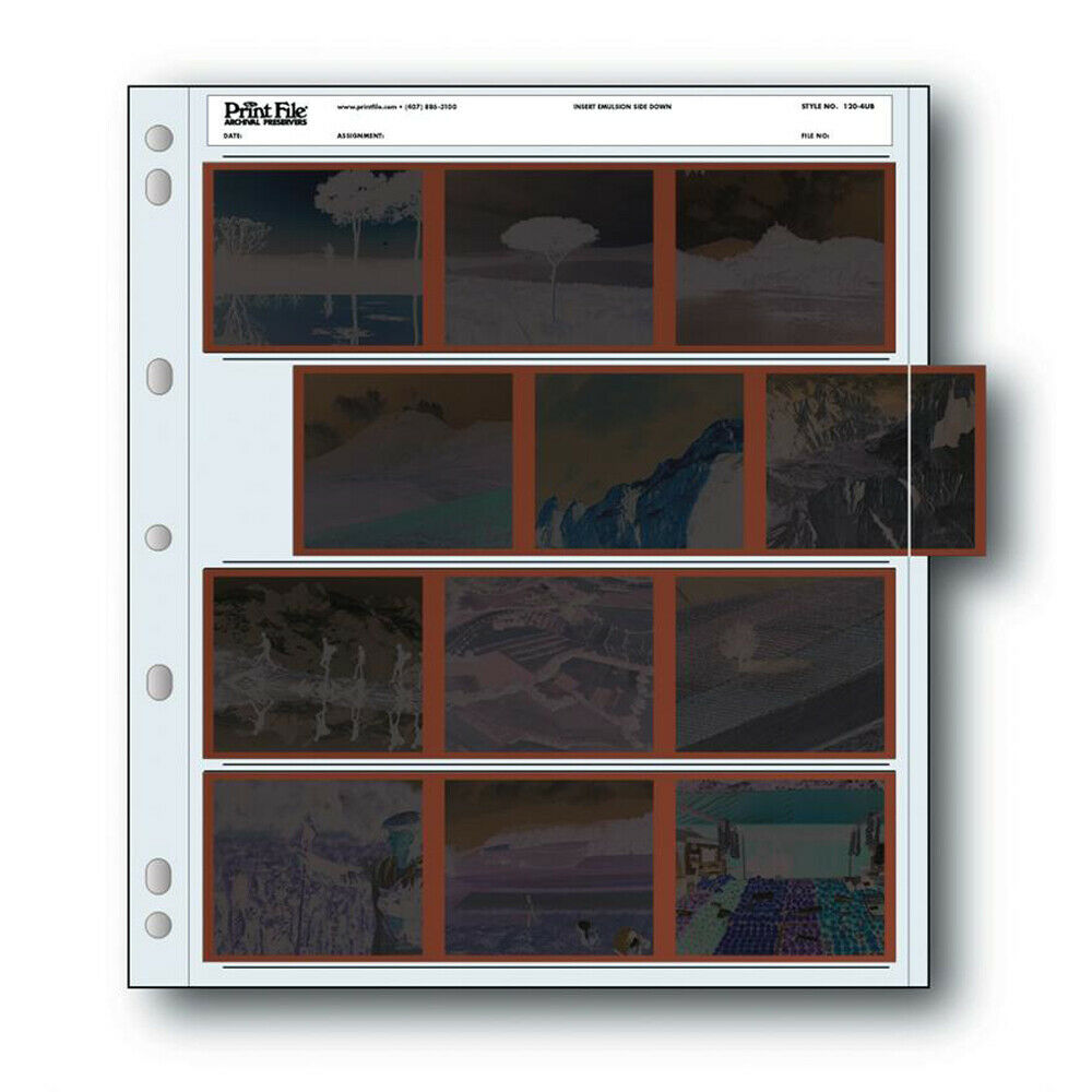 Slide Film 120 - PrintFile 120mmネガ保護シート 宝図120 mmフィルムスライダ無酸保存袋 標準ルーズリーフチャック