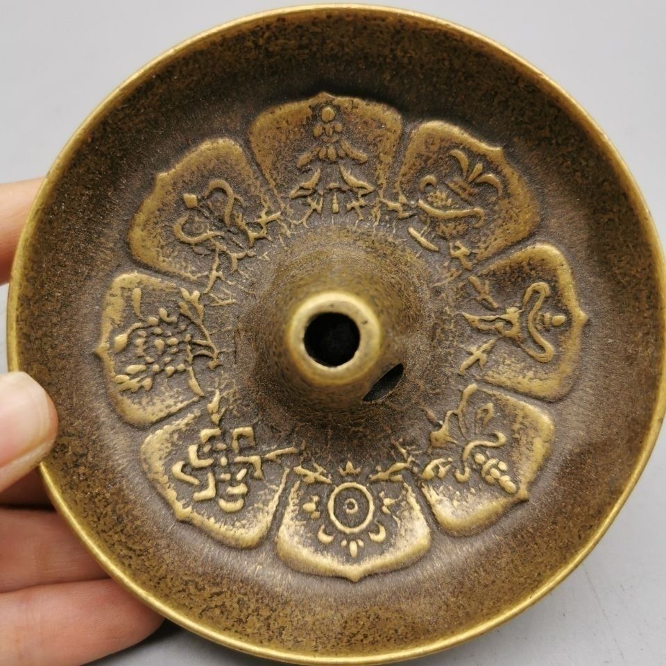 Collectible Vintage Lamps - 古物コレクション純銅八宝蓮華ヴィンテージバターランプスタンドアンティークホーム真鍮ロングライトオイルランプホルダー