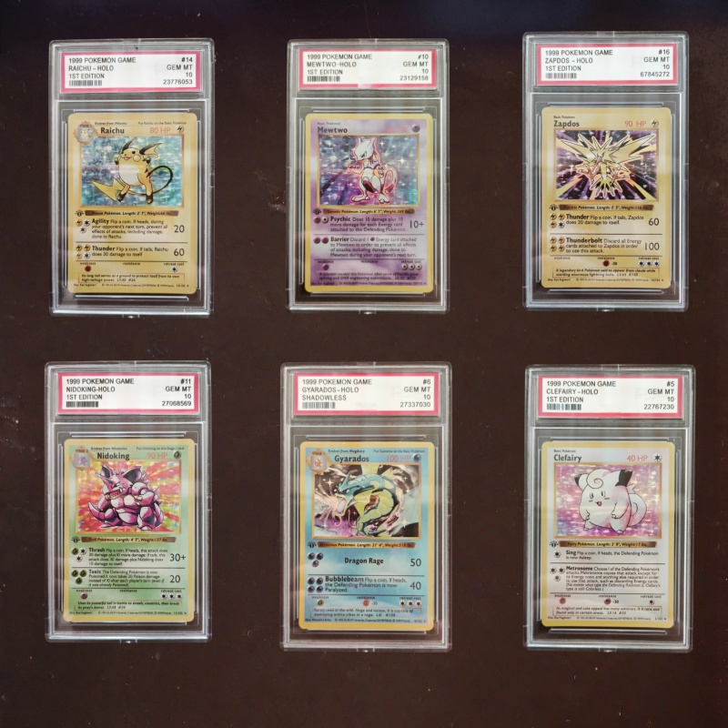 Vintage Items - 高品質DIY自作ポケモンPTCGカード1999ベースセットヴィンテージホロバンドル6枚入り初版＆シャドウレスコレクションカード