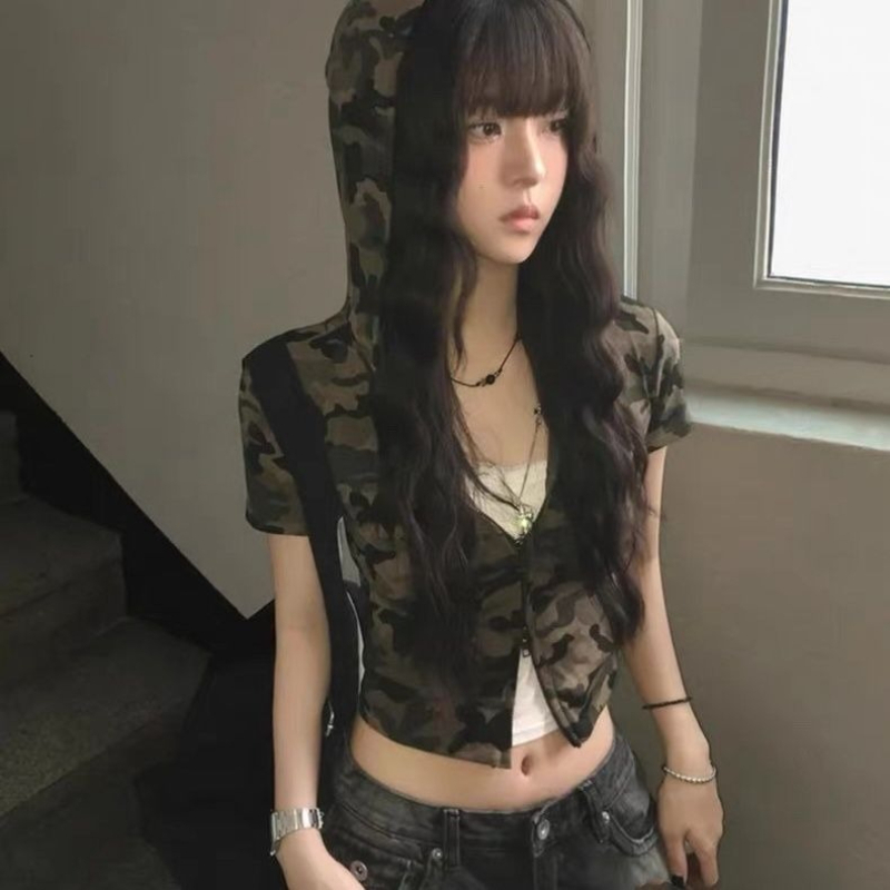 迷彩アメリカンヴィンテージジップトップ女性用パーカースパイス - Vintage Zip Hoodie のレビューと価格