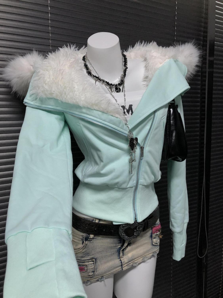 美的ヴィンテージスリムフード付きコート女性冬 Y2k レトロ - Vintage Zip Hoodie のレビューと価格