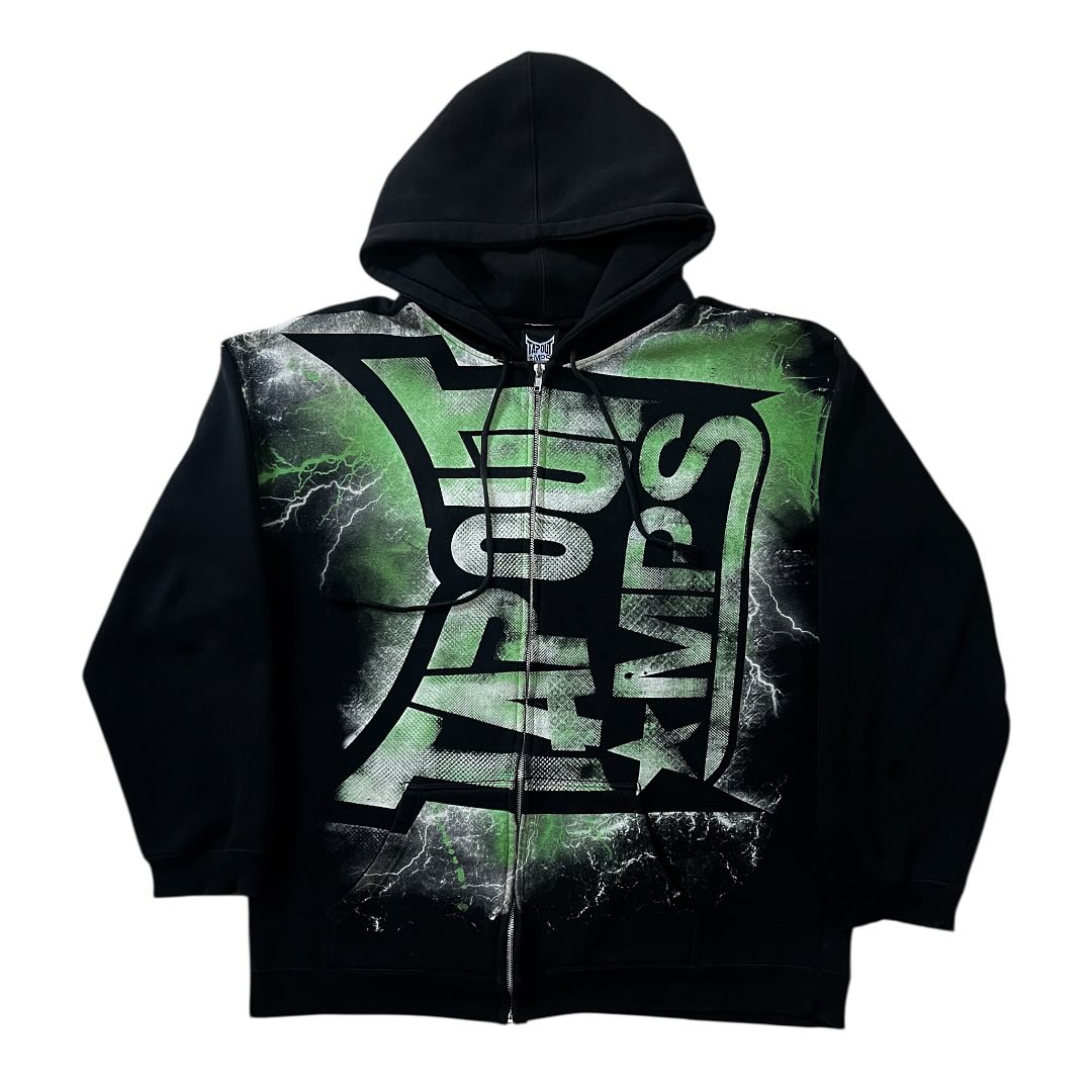 ヴィンテージグリーンタポアウトプリントジッパーパーカー Y2 - Vintage Zip Hoodie のレビューと価格