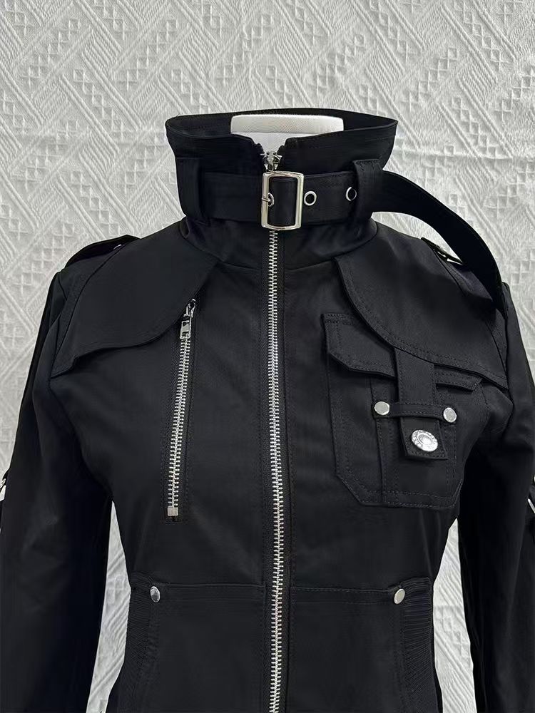 Y2K ゴシック ブラック スリム ダブル ジッパー パーカ - Vintage Zip Hoodie のレビューと価格