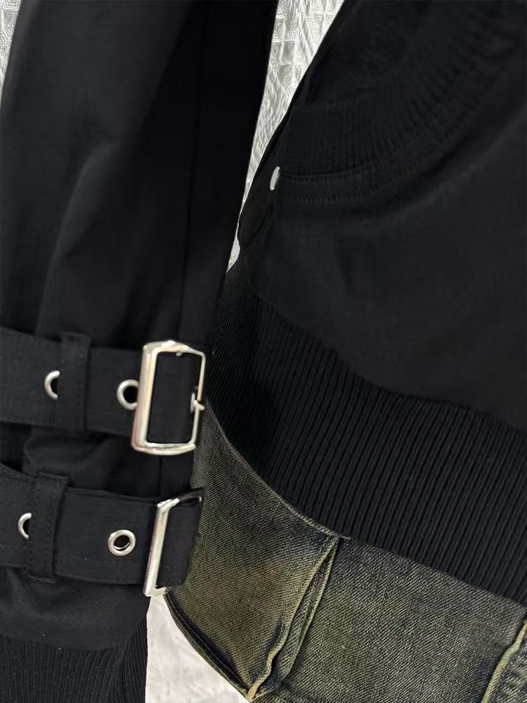 Y2K ゴシック ブラック スリム ダブル ジッパー パーカ - Vintage Zip Hoodie のレビューと価格