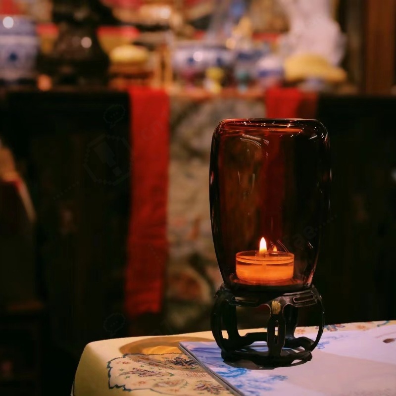 ヴィンテージガラスキャンドルホルダー禅装飾ナイトライト中国風 - Collectible Vintage Lamps のレビューと価格