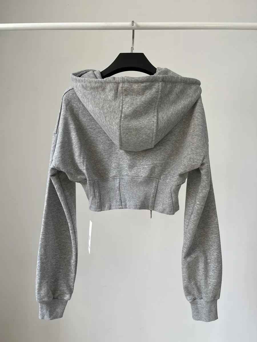 クロップトップスファッションパーカー女性のための 2023  - Vintage Zip Hoodie のレビューと価格